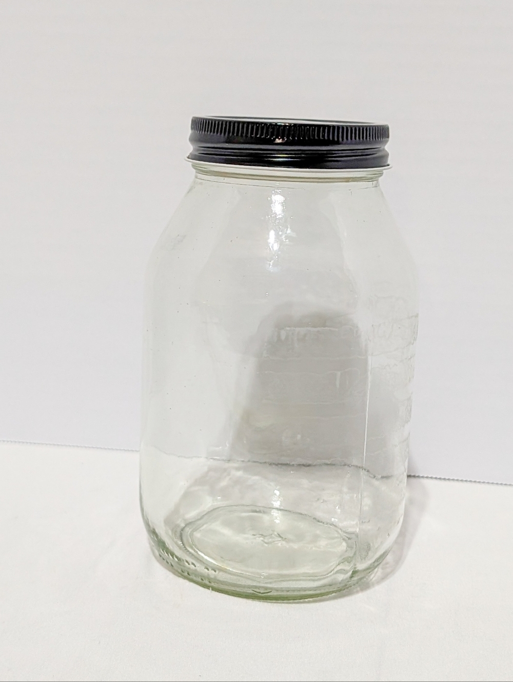 Clear Glass Storage Jar with Black Metal Lid – 7-Inch Multi-Use Canister